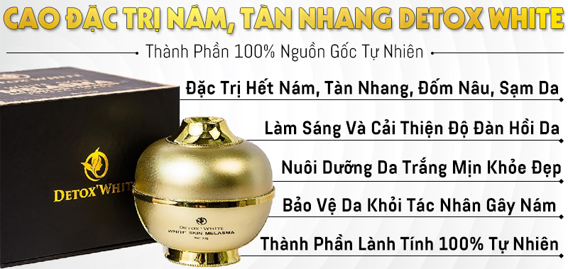 Kem Hỗ Trợ Trị Nám Chân Sâu, Nám Chân Đinh, Tàn Nhang Detox White White  Skin Melasma 35Gr