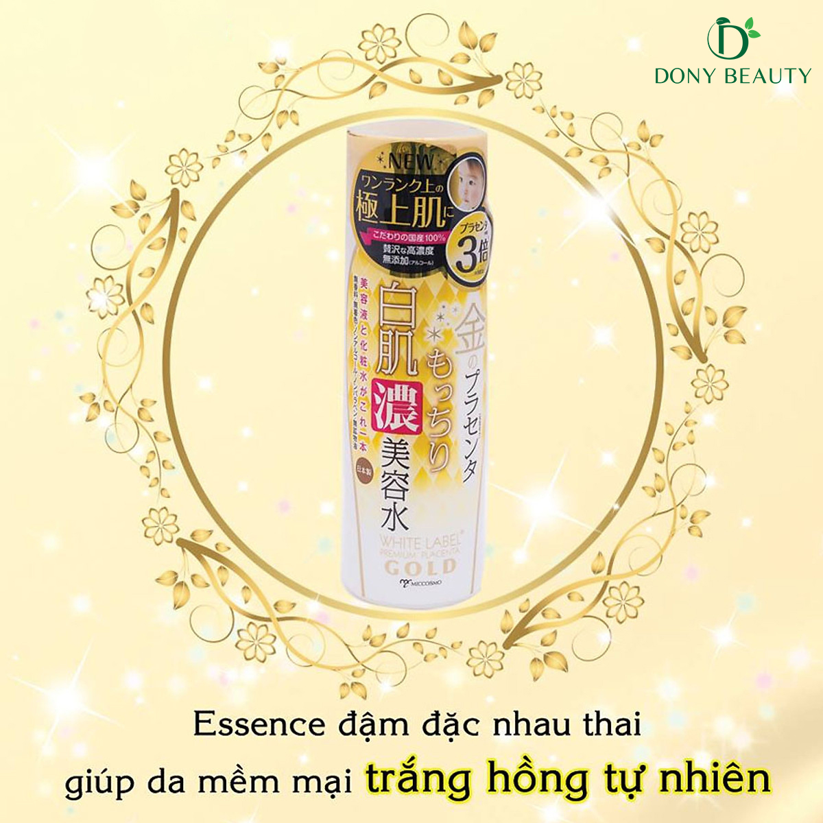 Nước Hoa Hồng Dạng Essence Đậm Đặc Nhau Thai Và Collagen Dưỡng Da Trắng Mịn White Label