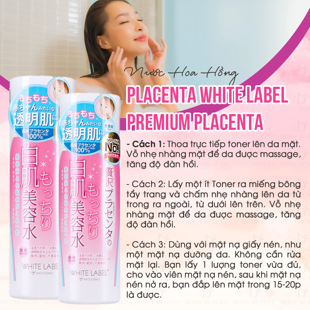 Nước Hoa Hồng Dạng Sữa Dưỡng Trắng Da Giàu Dưỡng Chất Placenta White Label