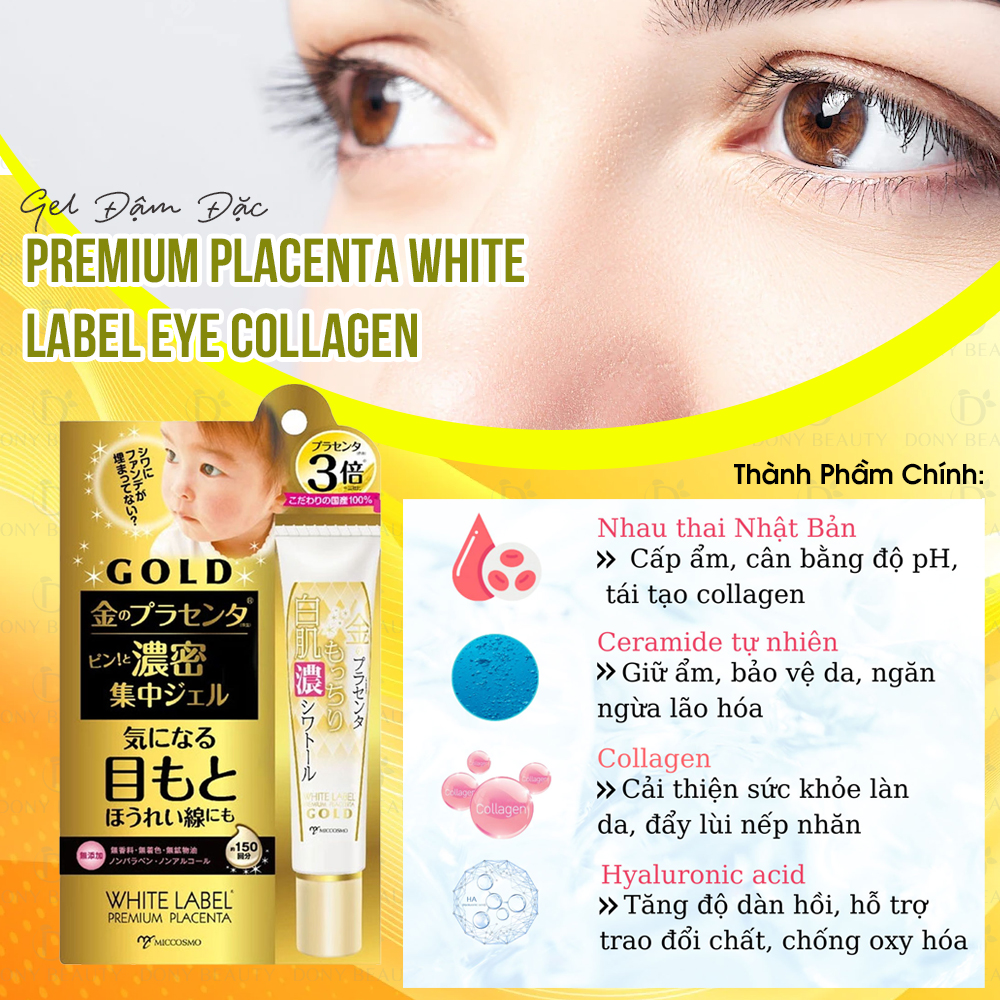 Gel Đậm Đặc Từ Collagen White Label 30gr Hỗ Trợ Xóa Thâm Quầng Mắt, Bọng Mắt, Xóa Vết Chân Chim Quanh Mắt, Dưỡng Da Vùng Mắt Hiệu Quả