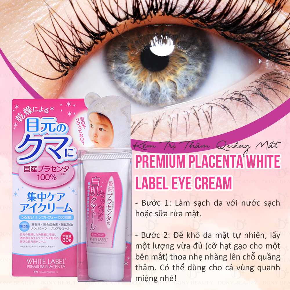 hướng dẫn sử dụng Premium Placenta White Label Eye Cream