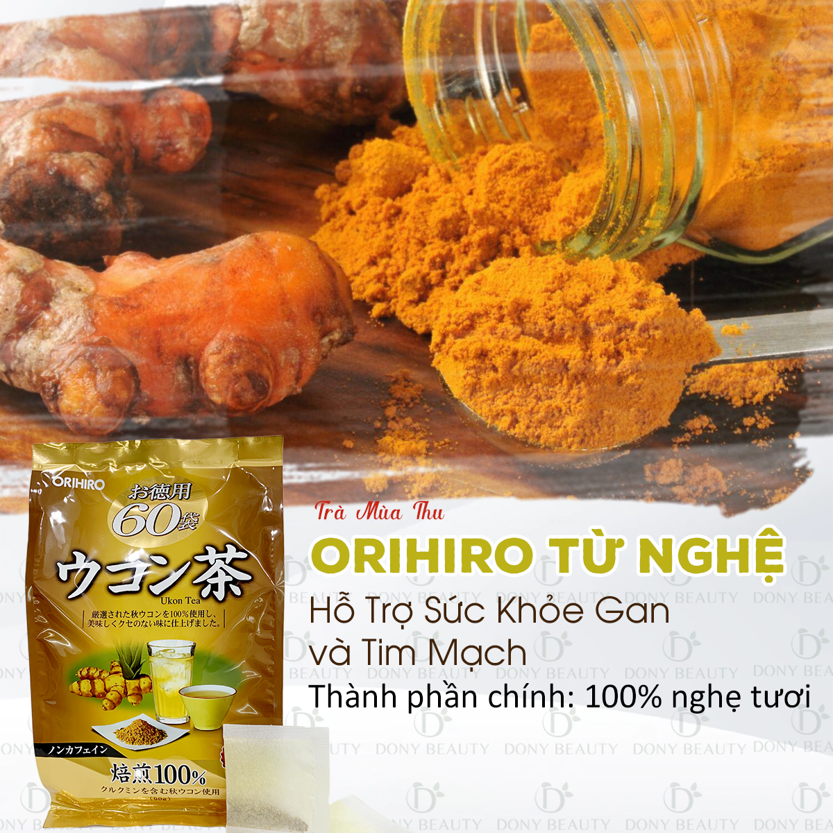 Trà nghệ mùa thu tốt cho gan Orihiro 60 gói