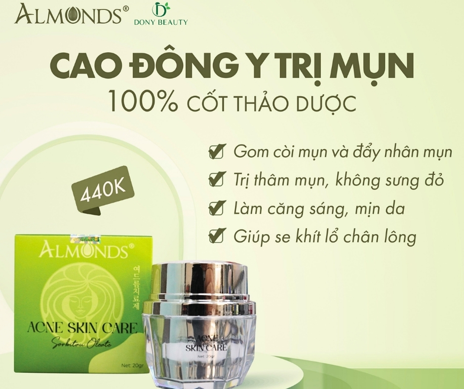 Công dụng cao đông y trị mụn Almonds