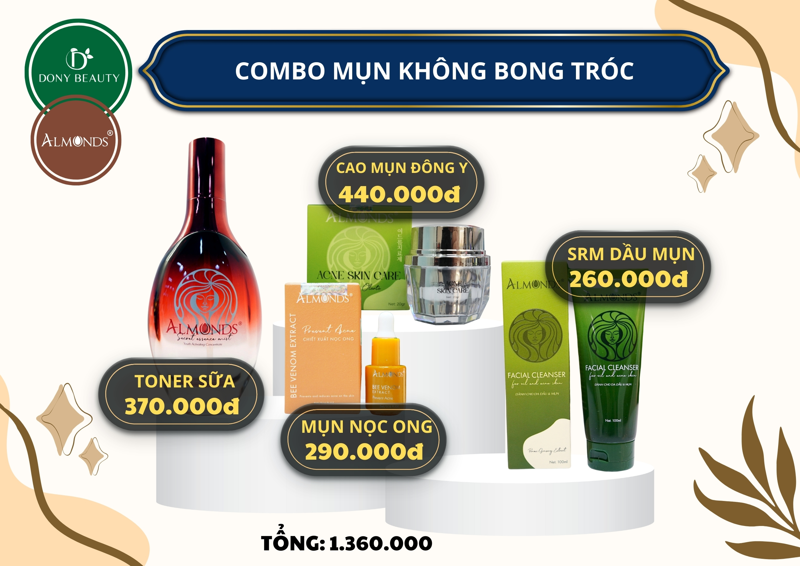 Combo mụn không bong nhà Almonds