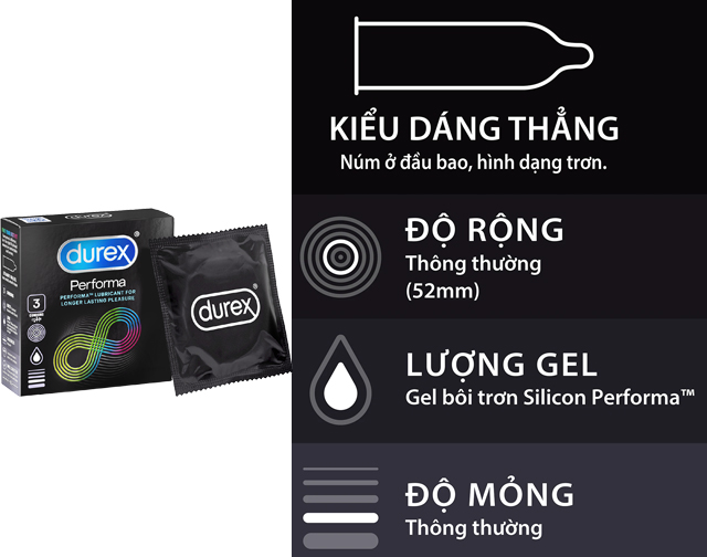 14%] BCS Durex Kéo Dài Thời Gian Performa Hộp 3 Chiếc