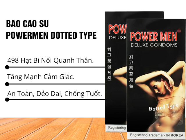 bao cao su powermen dotted type
