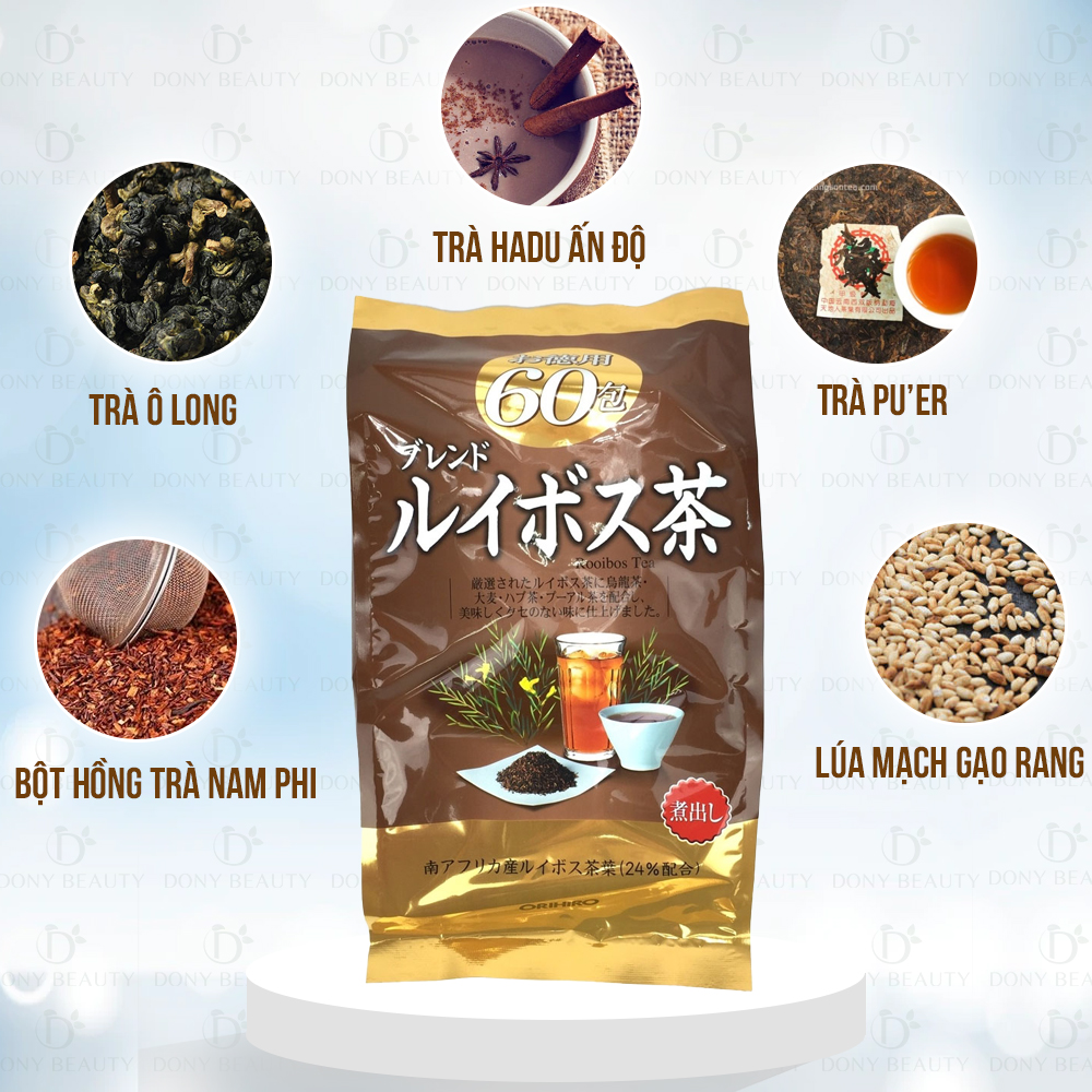 Hồng trà Nam Phi ngăn lão hóa, ngăn ngừa tim mạch, tăng sức đề kháng Orihiro 60 gói