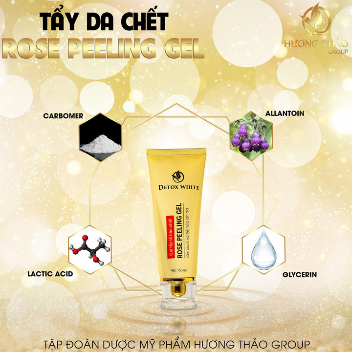 Gel tẩy da chết, ngăn ngừa mụn, sáng da, sạch nhờn Detox White Rose Peeling  tuýp 150ml