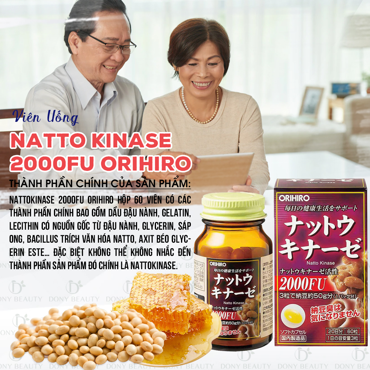 Viên Uống Hỗ Trợ Phòng Đột Quỵ Natto Kinase 2000Fu Orihiro Nhật