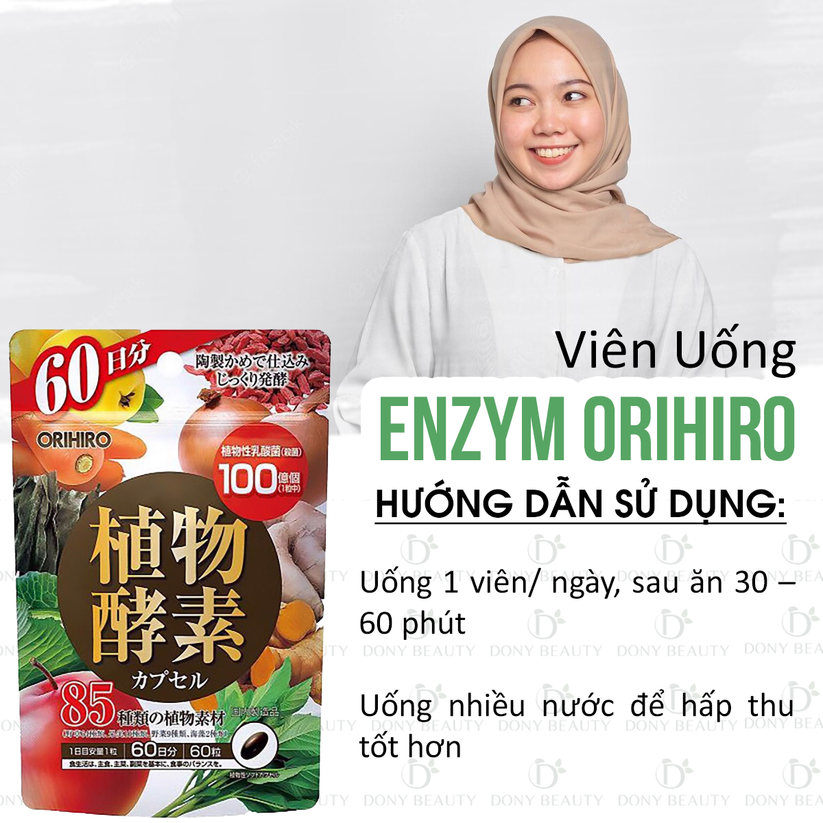 TPCN Viên Uống Enzym Thực Vật Orihiro Gói 60 Viên Hỗ Trợ Hệ Tiêu Hóa, Tăng Cường Sức Đề Kháng