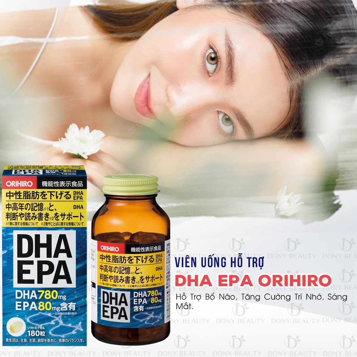 TPCN viên uống bổ não, tăng cường trí nhớ, sáng mắt DHA EPA Orihiro 180 viên
